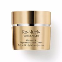 Jar  of  Estée  Lauder  Re-Nutriv  Ultimate  Lift  Rich  Cream  by  Estée  Lauder,  a  rich  cream  indicated  for  firming  skin.