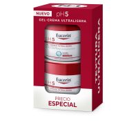 Product  container  of  Eucerin  Ph5  Ultralight  Gel-Cream  Set  by  Eucerin,  a  gel-cream  indicated  for  comforting  sensitive  skin.