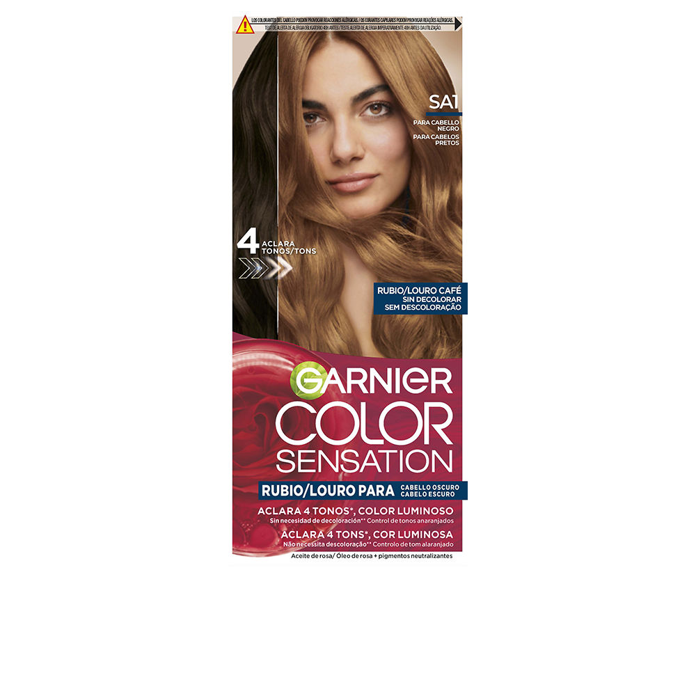 GarnierColorSensationLuminousBlondeDyeForDarkHairColorCoffeeBlonde Tinta Garnier Color Sensation Loiro Luminoso para Cabelo Escuro Cor Loiro Café - Image 1