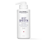 Bottle  of  Goldwell  Just  Smooth  60  Sec  Treatment  by  Goldwell,  a  hair  mask  indicated  for  frizz  control  and  unruly  hair.