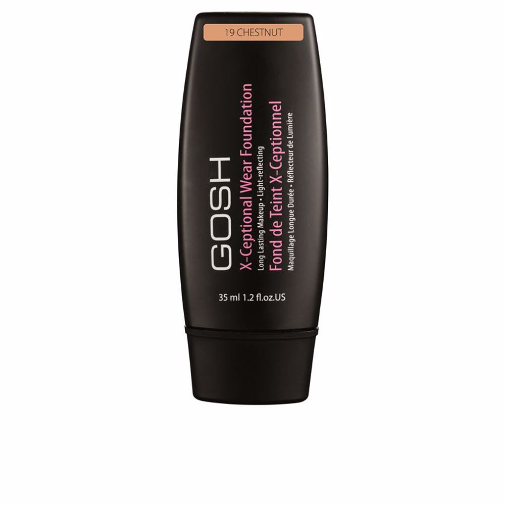 GoshX-CeptionalWearFoundationLongLastingMakeupColor19Chestnut35ml Bottle of Gosh X-Ceptional Wear Foundation by Gosh, a matte foundation indicated for natural medium skin coverage.