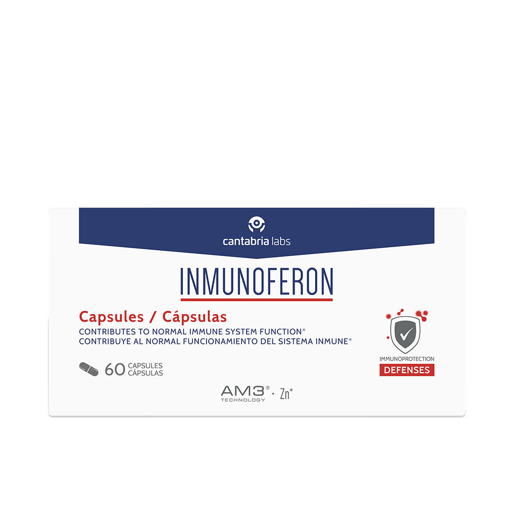 InmunoferonImmuneSystemCapsulesx60 Box of Inmunoferon Immune System Capsules by Inmunoferon, a food supplement indicated for strengthening the immune system.