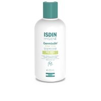 Bottle  of  Isdin  Germisdin  Aloe  Vera  Shower  Gel  by  Isdin,  a  soap-free  gel  indicated  for  dry  and  itch-prone  skin.