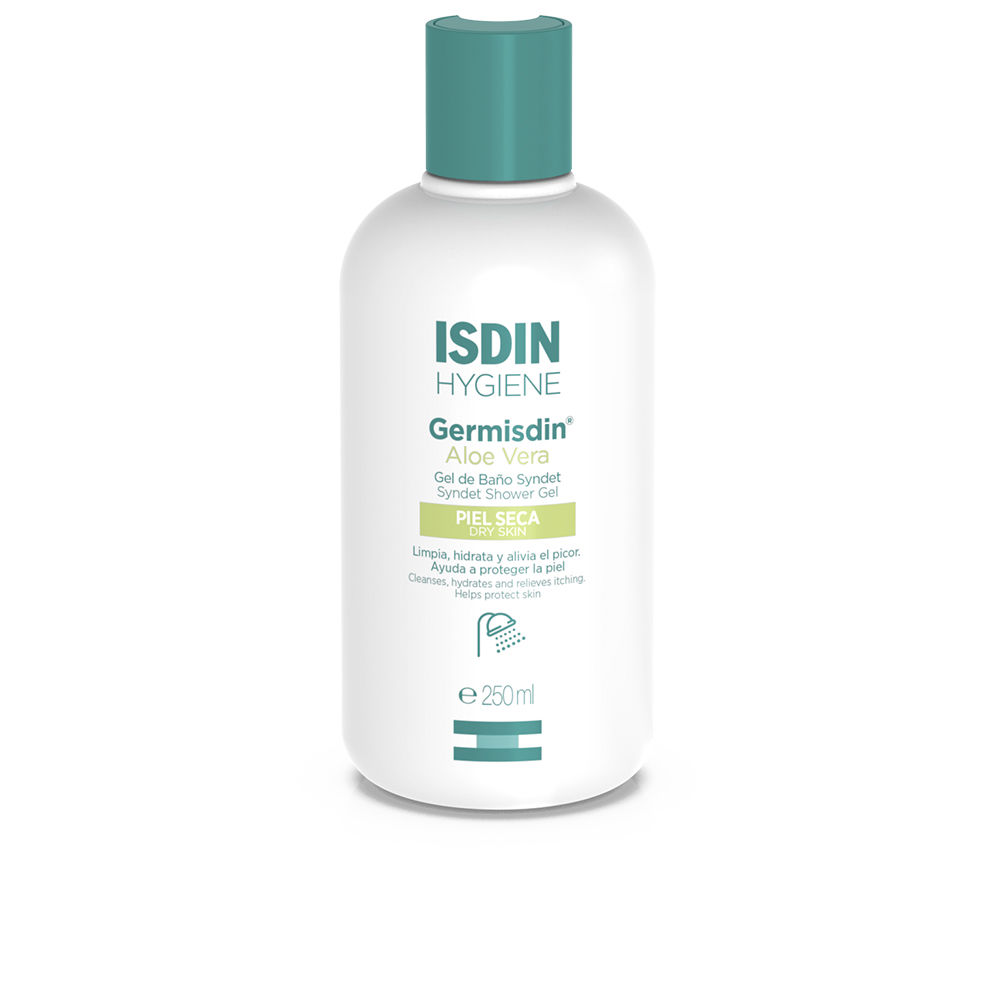 IsdinGermisdinAloeVeraShowerGel250ml Bottle of Isdin Germisdin Aloe Vera Shower Gel by Isdin, a soap-free gel indicated for dry and itch-prone skin.