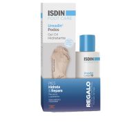Box  of  Isdin  Ureadin  Feet  Moisturizing  and  Repairing  Set  by  Isdin,  a  gel  oil  and  lotion  set  indicated  for  cracked  feet  care.