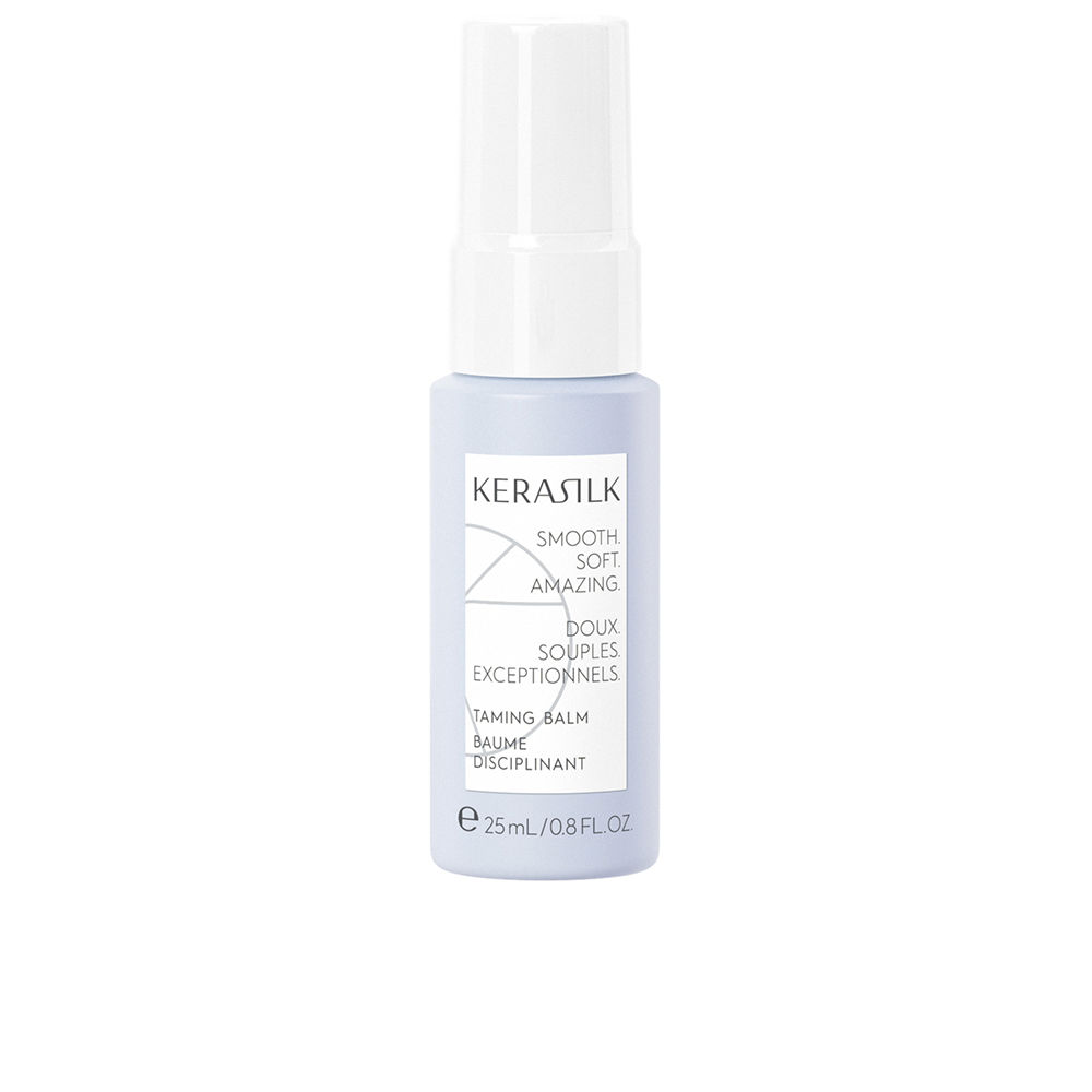 KerasilkSpecialistsTamingBalm25ml Tube of Kerasilk Specialists Taming Balm by Kerasilk, a rich balm indicated for smoothing unruly hair and reducing frizz.