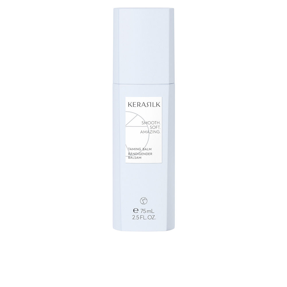 KerasilkSpecialistsTamingBalm75ml Tube of Kerasilk Specialists Taming Balm by Kerasilk, a rich balm indicated for smoothing unruly hair and reducing frizz.