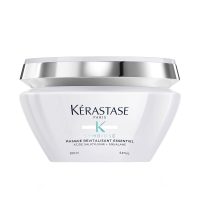Jar  of  Kérastase  K  Symbiose  Intense  Revitalizing  Mask  by  Kérastase,  a  creamy  mask  indicated  for  soothing  scalp  and  repairing  hair.