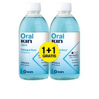 Bottle  of  Kin  Oralkin  Zero  Mouthwash  Set  by  Kin,  a  liquid  mouthwash  indicated  for  protecting  against  bacterial  plaque  and  oral  hygiene.