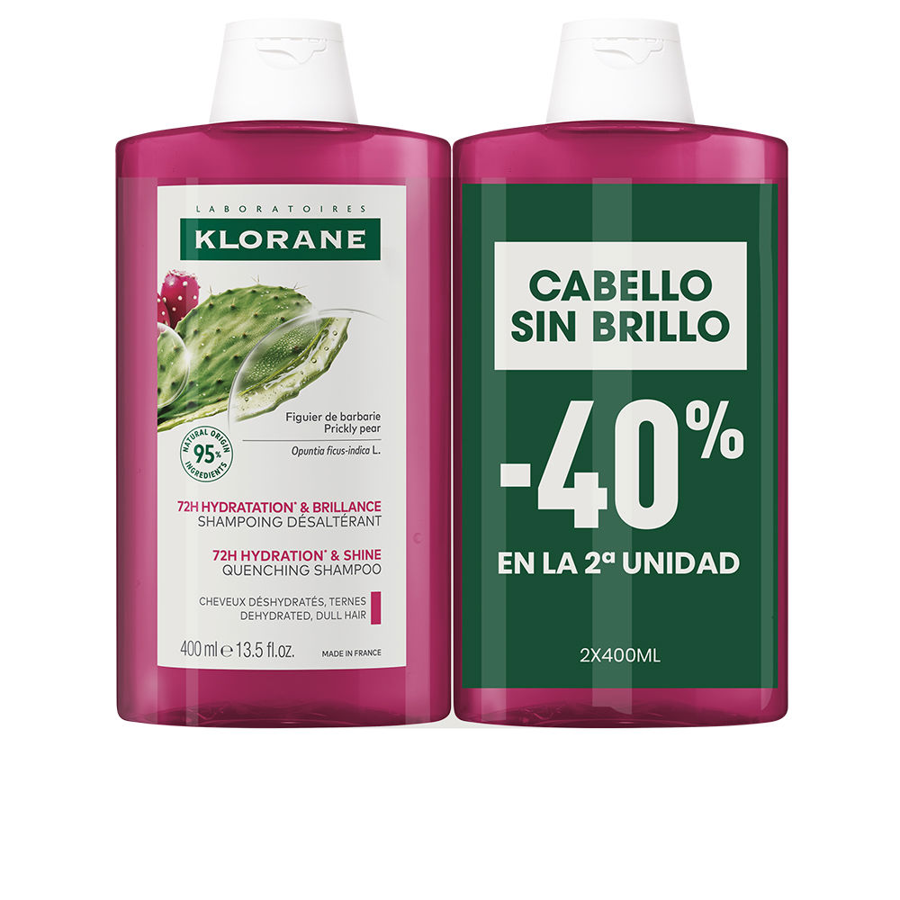 KloranePricklyPearShampooSet2x400ml Klorane Prickly Pear Champú Set 2x400ml - Image 1