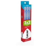 Box  of  Medium  Toothbrush  3-Piece  Set  by  Lacer,  a  medium  toothbrush  indicated  for  effective  plaque  removal.