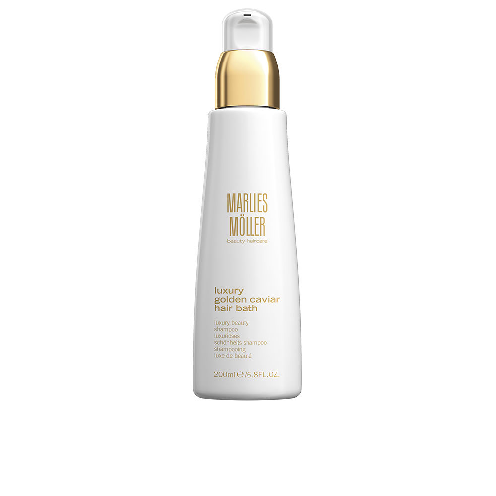 MarliesMöllerLuxuryGoldenCaviarHairBath200ml Bottle of Marlies Möller Luxury Golden Caviar Hair Bath by Marlies Möller, a shampoo indicated for nourishing the hair.