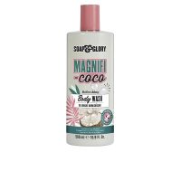 Bottle  of  Soap  &  Glory  Magnifi-Coco  Body  Wash  by  Soap  &  Glory,  a  moisturizing  body  gel  indicated  for  cleansing  and  hydration.
