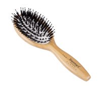 Product  container  of  Steinhart  Bamboo  Oval  Brush  by  Steinhart,  a  hair  brush  indicated  for  brushing  sensitive  hair.