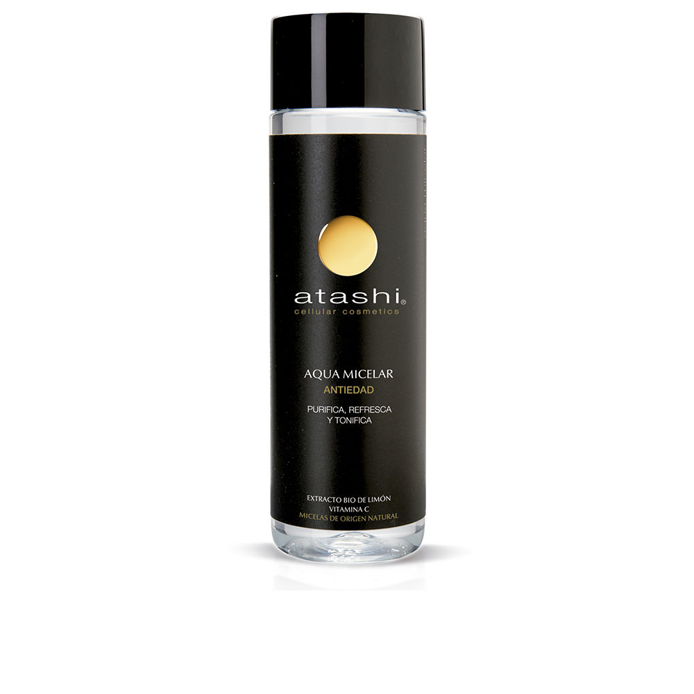 AtashiCelullarCosmeticsAnti-AgingMicellarWater250ml Bottle of Atashi Celullar Cosmetics Anti-Aging Micellar Water by Atashi, a micellar water indicated for mature and sensitive skin.