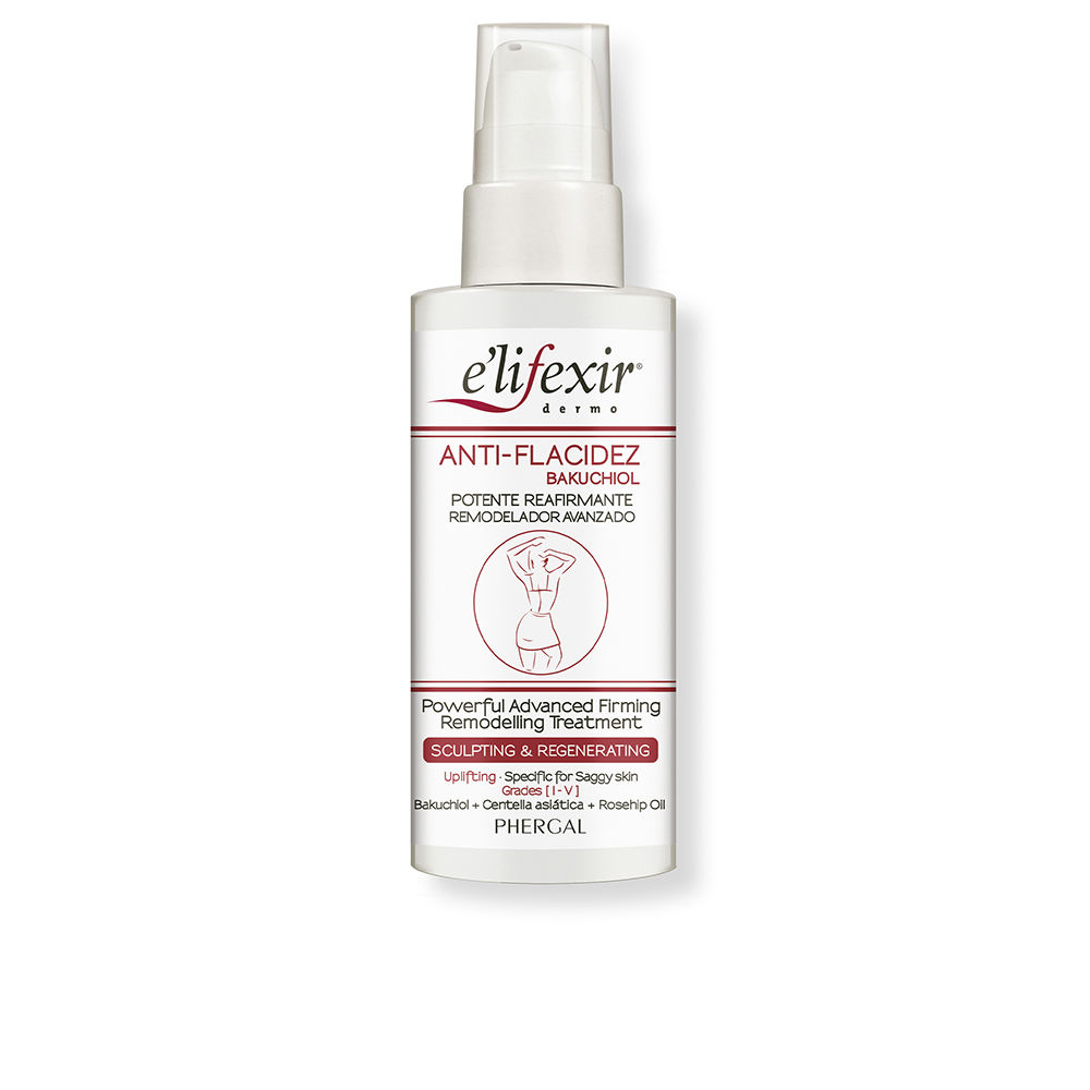 ElifexirBakuchiolAnti-SaggingFirmingBodyOil100ml Bottle of Elifexir Bakuchiol Anti-Sagging Firming Body Oil by Elifexir, a firming oil indicated for remodeling body contours.