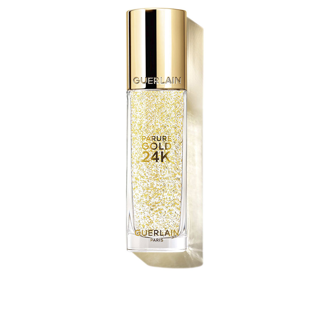 GuerlainParureGold24KRadianceBoosterPrimer30ml Bottle of Guerlain Parure Gold 24K Radiance Booster Primer by Guerlain, a primer indicated for 24 hour radiance and hydration.