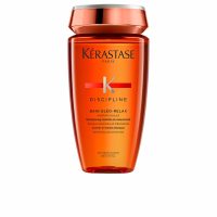 Bottle  of  Kérastase  Discipline  Bain  Oléo-Relax  Shampoo  by  Kérastase,  a  smoothing  shampoo  indicated  for  unruly  hair.