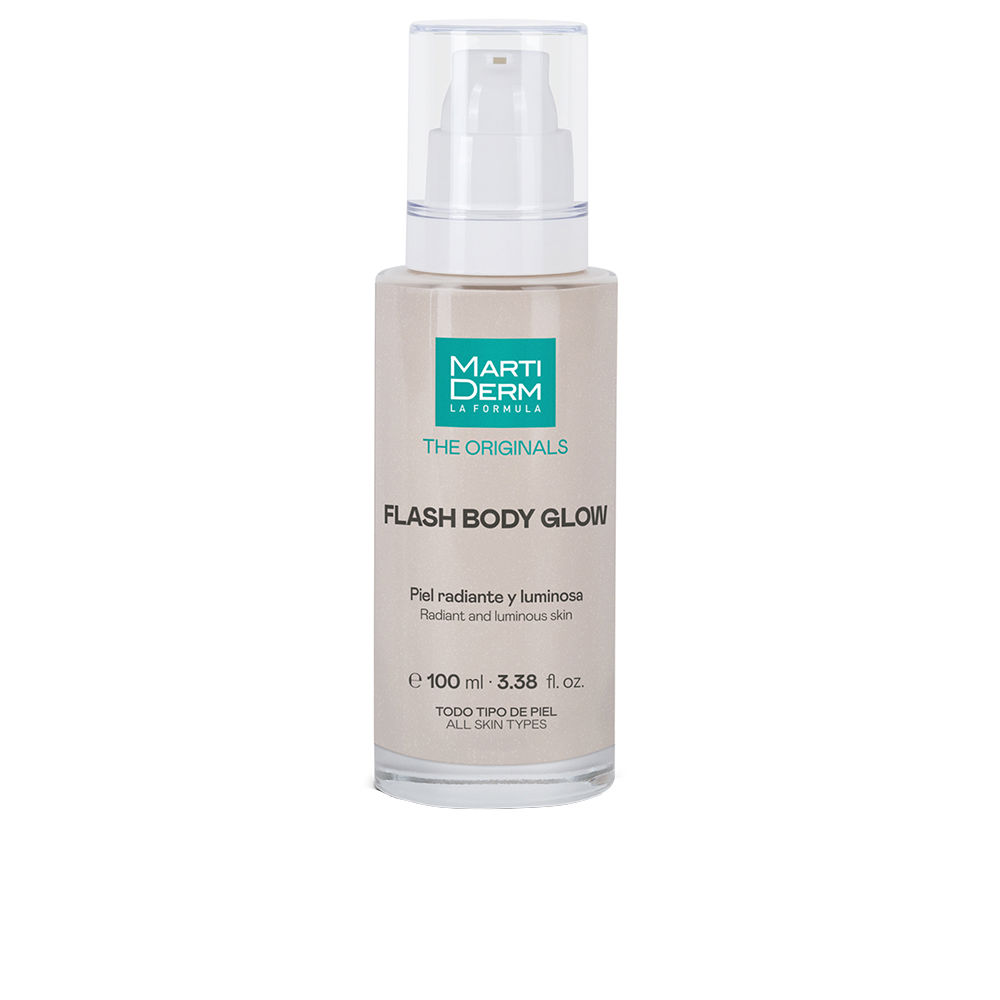 MartidermTheOriginalsFlashBodyGlow100ml Bottle of Martiderm The Originals Flash Body Glow by Martiderm, a hydrating body cream indicated for enhancing skin radiance.