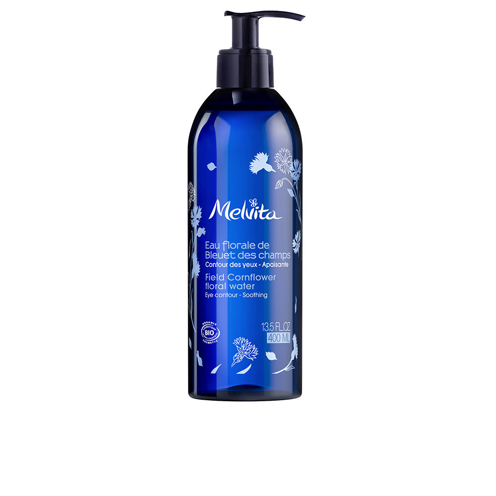 MelvitaFieldCornflowerFloralWater400ml Bottle of Melvita Field Cornflower Floral Water by Melvita, a floral water indicated for soothing tired eyes and reducing dark circles.