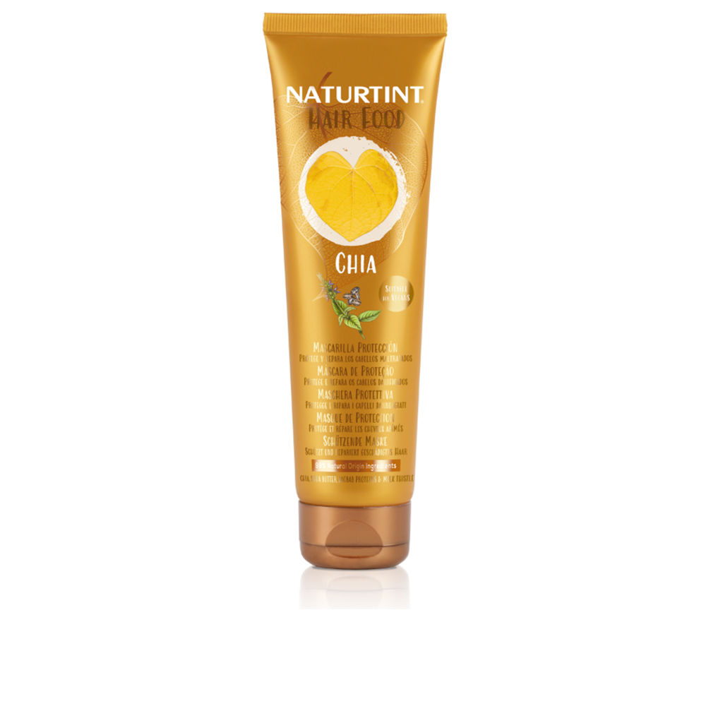 NaturtintHairFoodChiaMask150ml Jar of Naturtint Hair Food Chia Mask by Naturtint, a natural hair mask indicated for color protection and repairing damaged hair.