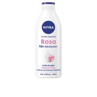 Bottle  of  Nivea  Rose  Body  Lotion  by  Nivea,  a  hydrating  lotion  indicated  for  nourishing  normal  to  dry  skin.