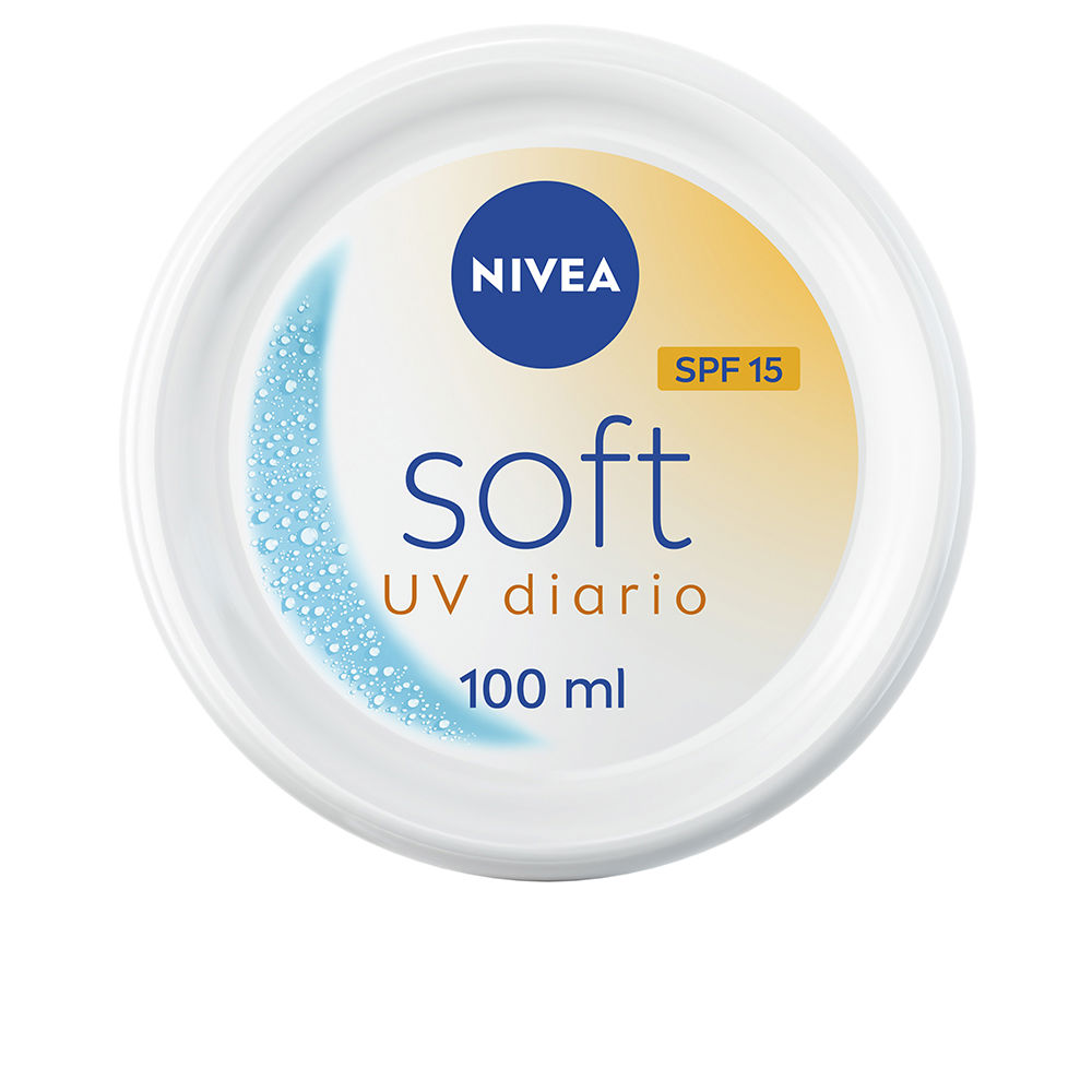 NiveaSoftMoisturizingCreamSPF15100ml Jar of Nivea Soft Moisturizing Cream SPF15 by Nivea, a light cream indicated for long lasting hydration and sun protection.