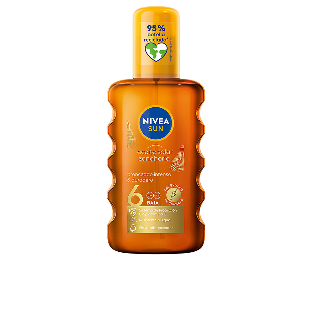 NiveaSunCarrotSolarOilSPF6200ml Nivea Aceite Solar Zanahoria SPF6 200ml - Image 1