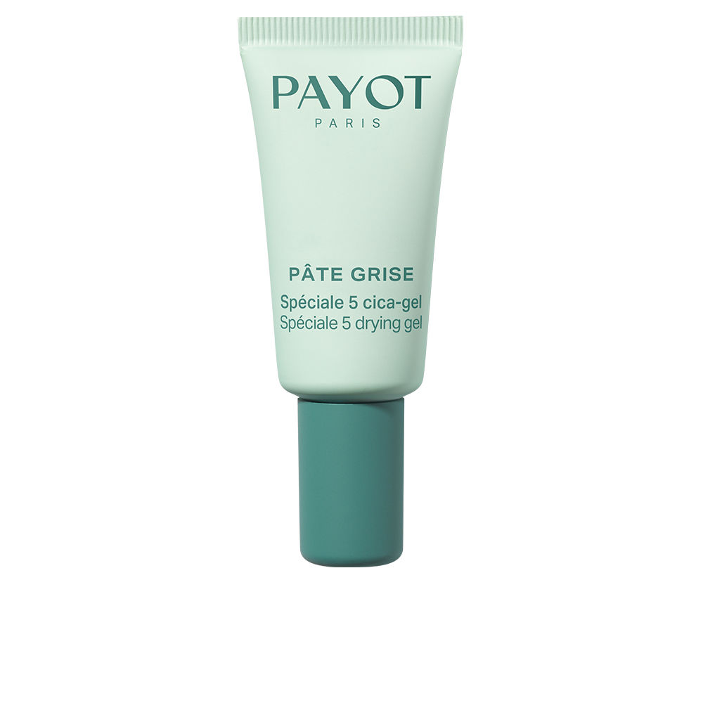PayotPâteGriseSpéciale5DryingGel15ml Tube of Payot Pâte Grise Spéciale 5 Drying Gel by Payot, a drying gel indicated for purifying spots and removing marks.