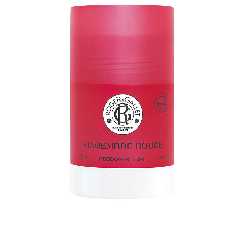 Roger&GalletGingembreRougeSolidDeodorant50g Product container of Roger & Gallet Gingembre Rouge Solid Deodorant by Roger & Gallet, a stick indicated for 24h protection.