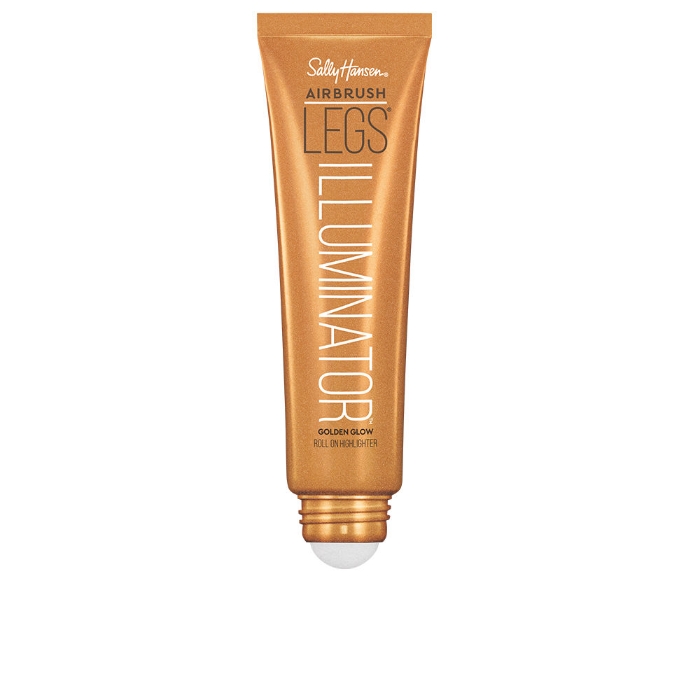 SallyHansenAirbrushLegsHighlighterColorGoldenGlow100ml Bottle of Sally Hansen Airbrush Legs Highlighter Golden Glow, a liquid highlighter indicated for a radiant glow on legs.