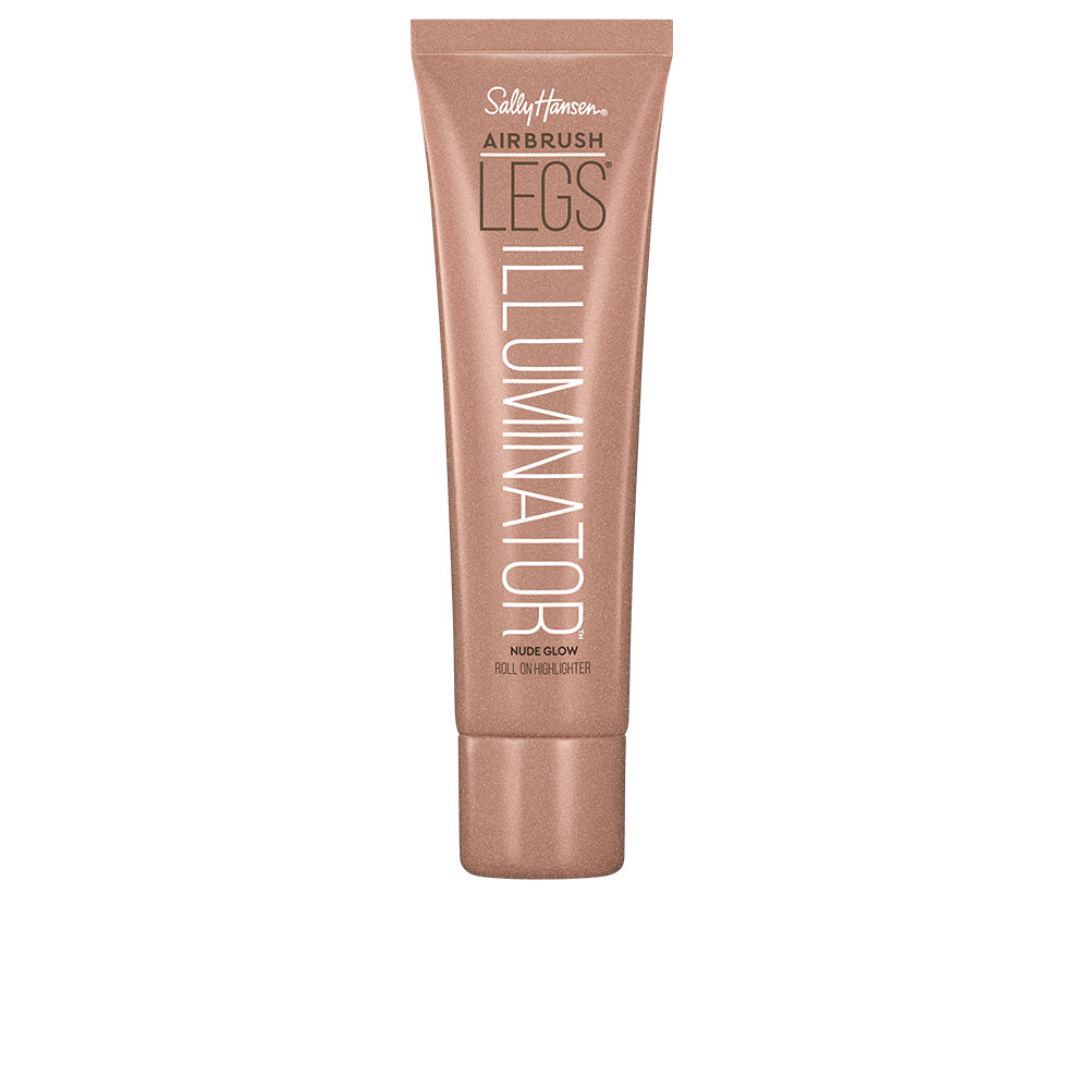 SallyHansenAirbrushLegsHighlighterColorNudeGlow100ml Bottle of Sally Hansen Airbrush Legs Highlighter Nude Glow, a liquid highlighter indicated for a radiant glow on legs.
