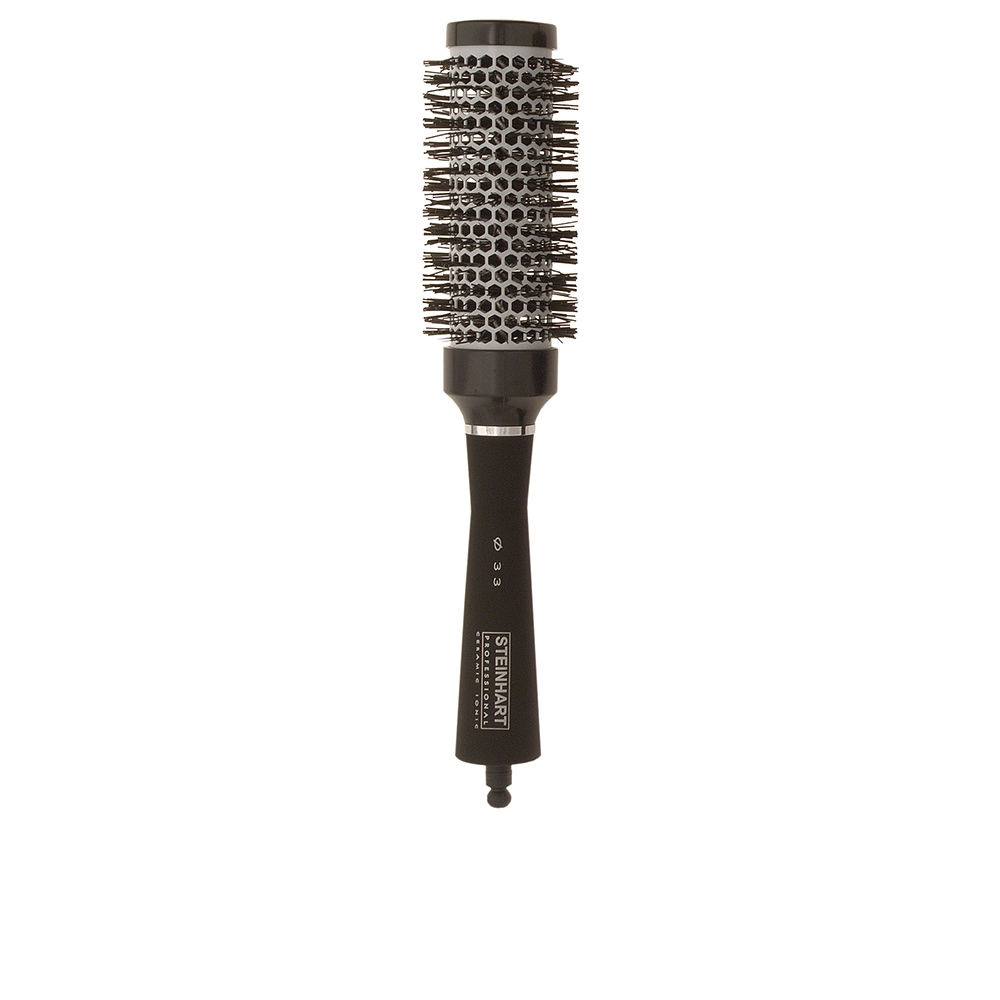 SteinhartCeramicIonicBrush33mm Product container of Steinhart Ceramic Ionic Brush 33mm by Steinhart, a thermal hair brush indicated for reducing drying time.