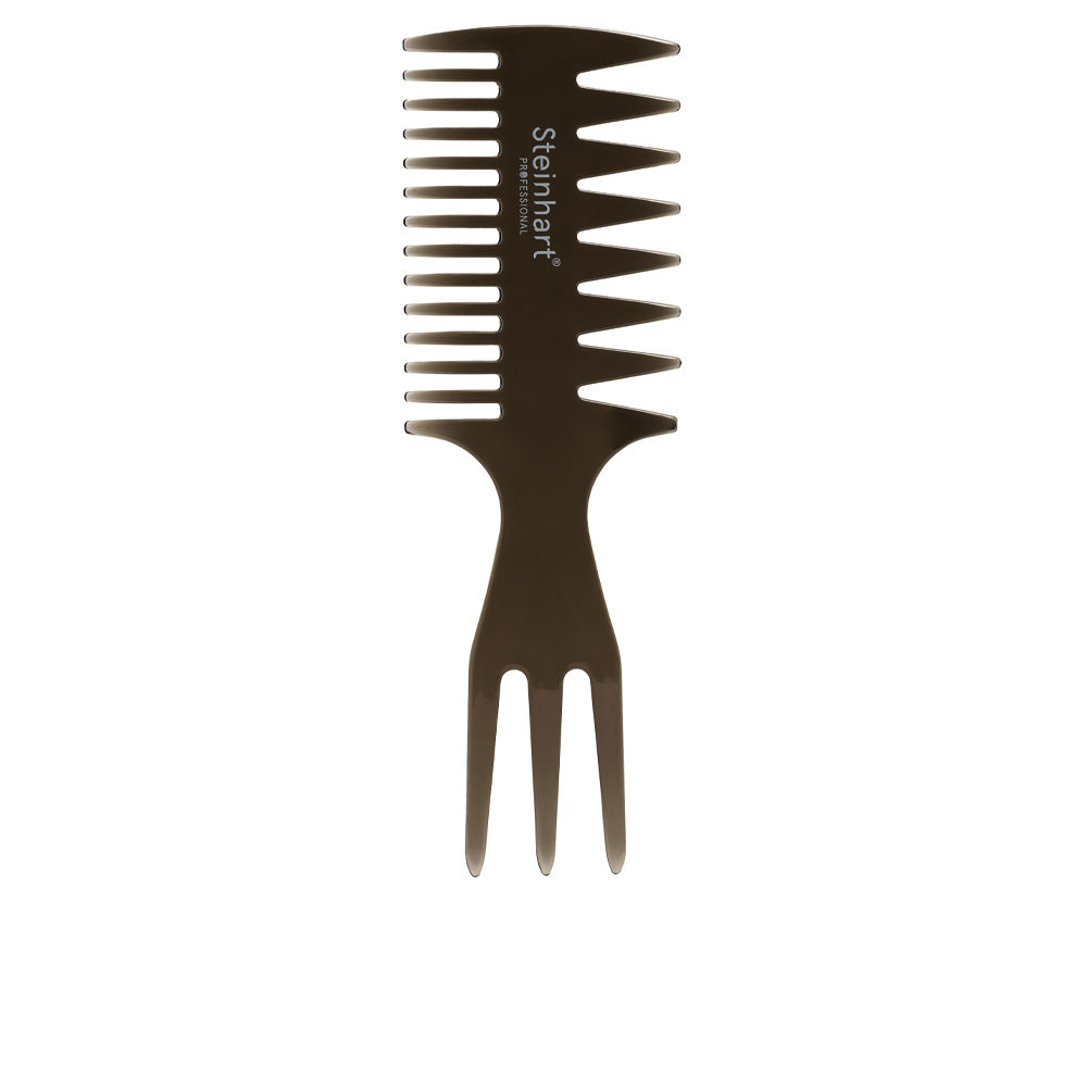 SteinhartTripleBeardComb Product container of Steinhart Triple Beard Comb by Steinhart, a barber comb indicated for detangling and shaping facial hair.