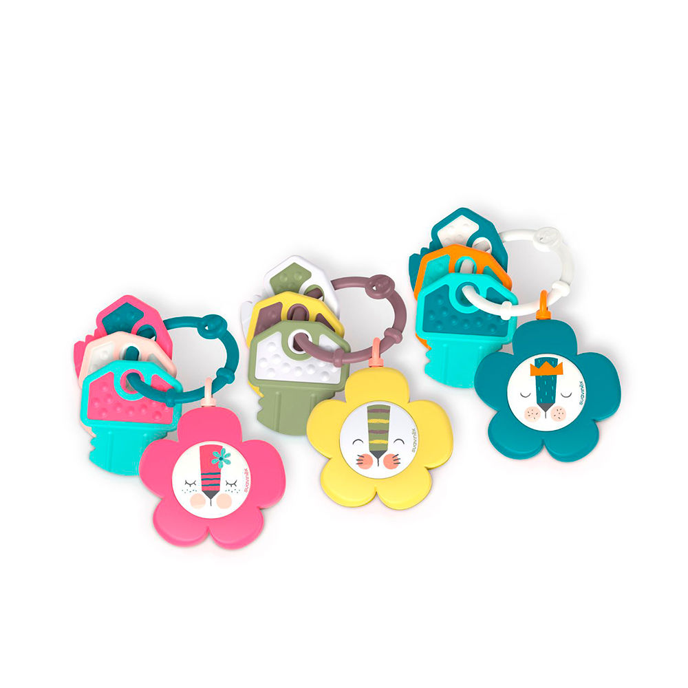 SuavinexMusicalTeether Product container of Suavinex Musical Teether by Suavinex, a silicone teether indicated for alleviating baby gum pain.