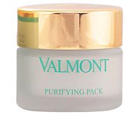 Jar  of  Valmont  Purifying  Pack  Mask  by  Valmont,  a  clay  mask  indicated  for  absorbing  impurities  and  refining  skin  texture.