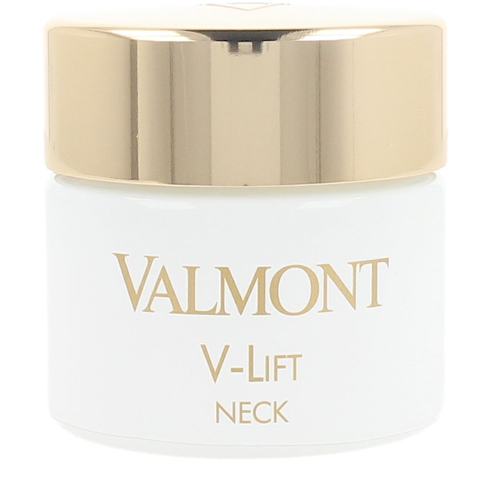 ValmontV-LiftNeckCream50ml Jar of Valmont V-Lift Neck Cream by Valmont, a firming cream indicated for tightening and smoothing the neck and face oval.