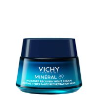 Jar  of  Vichy  Mineral  89  Moisture  Recovery  Night  Cream  by  Vichy,  a  velvety  cream  indicated  for  nocturnal  skin  regeneration.