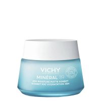 Jar  of  Vichy  Mineral  89  48H  Moisture  Matte  Sorbet  by  Vichy,  a  gel  sorbet  indicated  for  hydration  and  a  mattifying  effect.