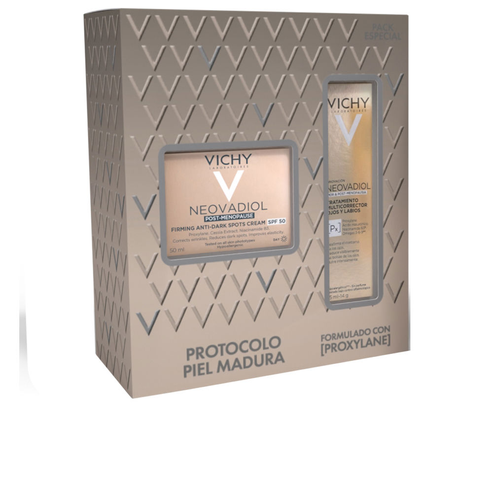 VichyNeovadiolPost-MenopauseCreamSet Box of Vichy Neovadiol Post-Menopause Cream Set by Vichy, a cream set indicated for firming and reducing spots in mature skin.