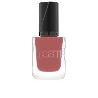 Bottle  of  Gel  Affair  Nail  Polish  Color  008  Rosywood  Hills  by  Catrice,  a  gel-like  polish  indicated  for  long-lasting  brilliant  color.