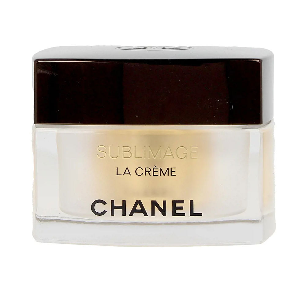 ChanelSublimageLaCrèmeTextureFine50g Jar of Sublimage La Crème Texture Fine by Chanel, a fine facial cream indicated for hydration and diminishing wrinkles.