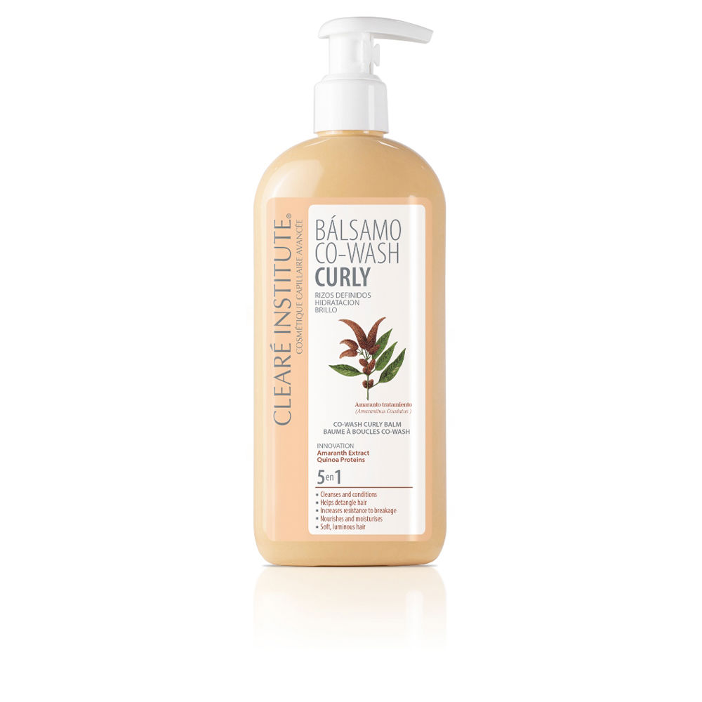ClearéInstituteCurlyCo-WashBalm300ml Bottle of Curly Co-Wash Balm by Clearé Institute, a cleansing balm indicated for detangling and hydrating curly hair.