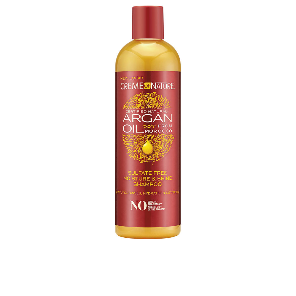 CremeOfNatureArganOilMoistureAndShineShampoo354ml Bottle of Creme Of Nature Argan Oil Moisture And Shine Shampoo by Creme Of Nature, a sulfate-free shampoo for hair nourishment.