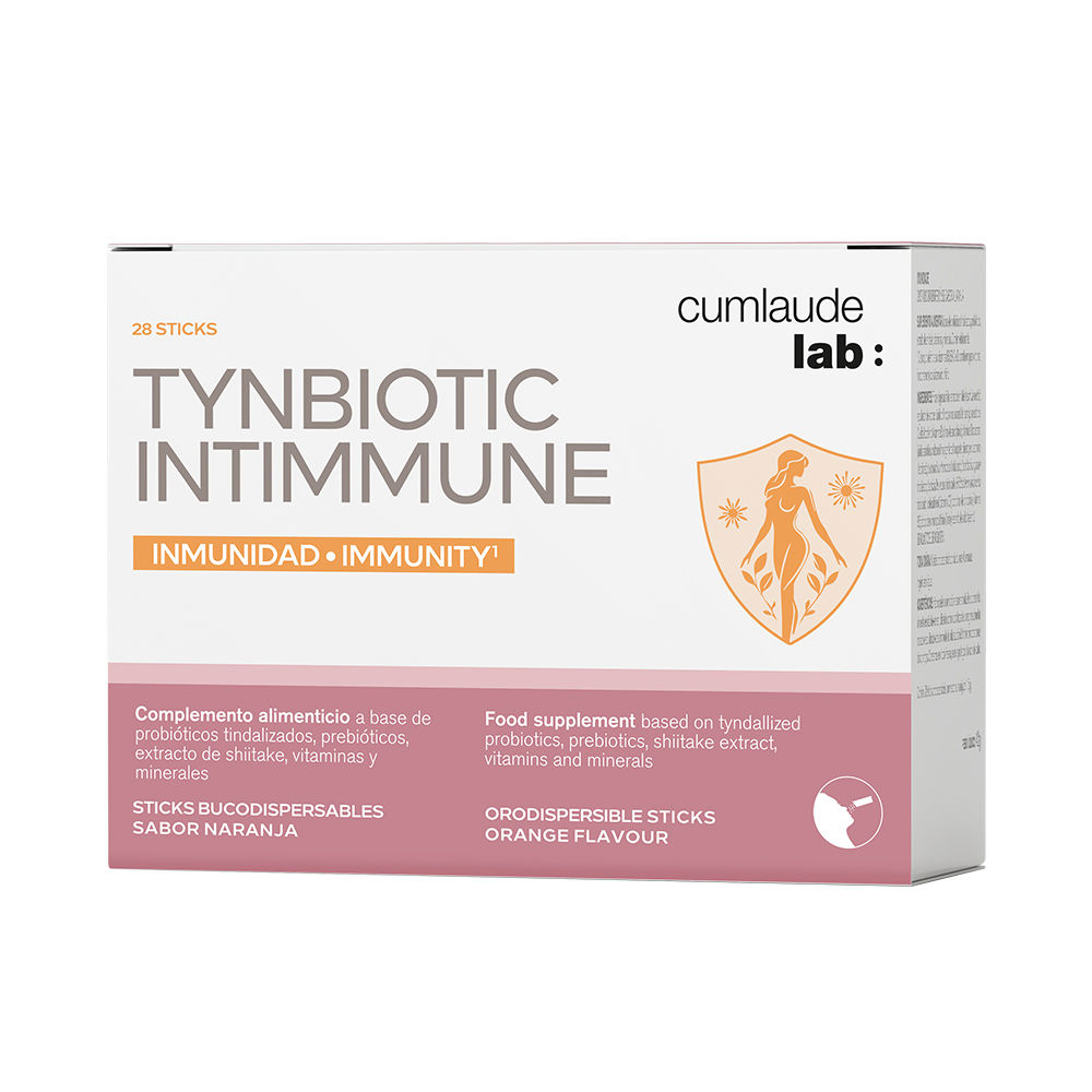 CumlaudeLabTynbioticIntimmuneSticksx28 Box of Cumlaude Lab Tynbiotic Intimmune Sticks by Cumlaude Lab, a food supplement indicated for normal immune system function.