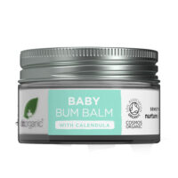 Tube  of  Baby  Bum  Balm  with  Calendula  by  Dr.  Organic,  a  rich  balm  indicated  for  protecting  sensitive  and  chapped  baby  bottoms.