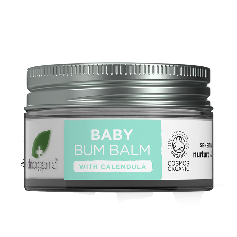 Dr.OrganicBabyBumBalmwithCalendula35g Tube of Baby Bum Balm with Calendula by Dr. Organic, a rich balm indicated for protecting sensitive and chapped baby bottoms.