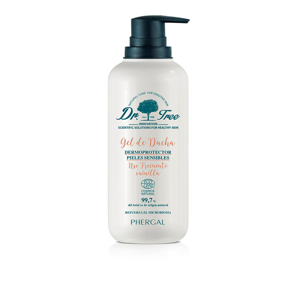Dr.TreeSolidFrequentUseShowerGel500ml Product container of Solid Frequent Use Shower Gel by Dr. Tree, a solid shower gel indicated for moisturizing and protecting the skin.