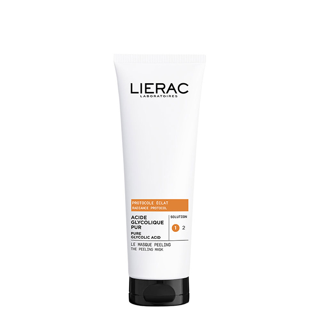 Lierac Protocolo Luminosidade Ácido Glicólico Máscara Peeling 75ml Jar of Lierac Radiance Protocol The Peeling Mask Pure Glycolic Acid by Lierac, a creamy mask for exfoliating the skin.