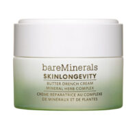 Jar  of  Bare  Minerals  Skinlongevity  Butter  Drench  Cream  by  Bare  Minerals,  a  rich  cream  indicated  for  hydrating  and  strengthening  skin.